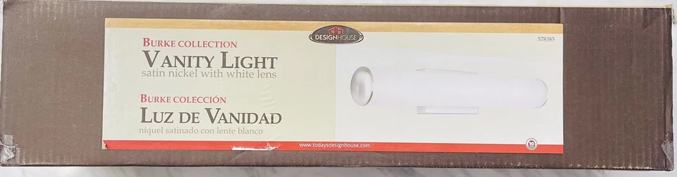 Luz de baño LED integrada de níquel satinado Design House Burke de 23 vatios Foto 1 de 4