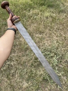 Legion Gladiator Roman Gladius Sword Hand Forged Damascus Steel Blade | Leather - Bild 1 von 6