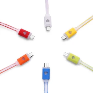 USB Cable Glow LED Data Sync Charger Dramatic For iPhone 5 5C 5S 6 6 Plus MICRO - Picture 1 of 4