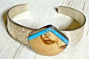 NWOT Jay King DTR Mine Finds Sterling Silver Turquoise Jasper Cuff Bracelet - Picture 1 of 7