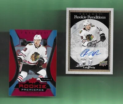 BOTH! LUKE PHILPS-CHICAGO! 2023-24 Trilogy ROOKIE RENDITIONS RC AUTO/RED /99 - Image 1 of 2