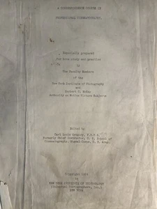 1924 Instituto de Fotografía de Nueva York Herbert C. McKay Curso de Cinematografía - Imagen 1 de 23