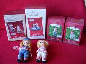 Vintage Japan & 2001, 2003, 2005 Raggedy Ann & Andy Hallmark Andenken Ornamente - Bild 1 von 12