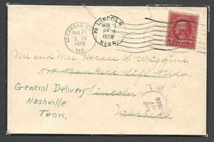 DATED 1926 COVER LINCOLN NE MOURNING COVER TO NASHVILLE PARTIAL FLAP GONE - Picture 1 of 1