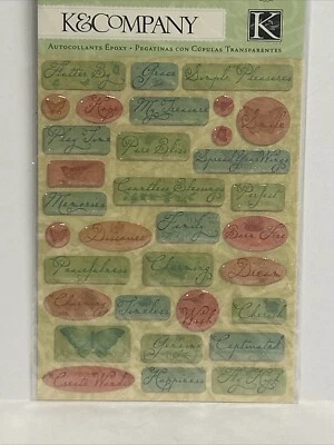 K&COMPANY Susan Winget Nature Words Clearly Yours Epoxy Stickers 33 Pieces - Image 1 of 2