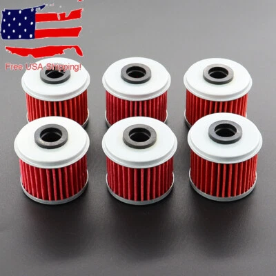 6x Oil Filter For Honda CRF150R CRF150RB CRF250R CRF250X CRF450R CRF450X TRX450R - Image 1 of 4