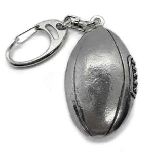 LLAVERO DE PELTRE INGLÉS PLATA RUGBY GRUESA EN BOLSA DE REGALO DEPORTE NAVIDAD - Imagen 1 de 2