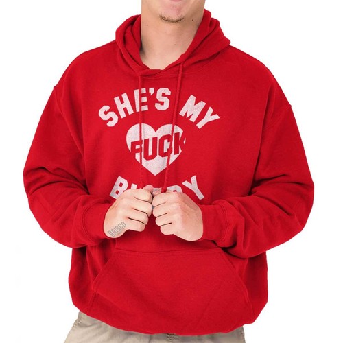 RHUDE Felpa con cappuccio uomo manica lunga Shes My F*** Buddy divertente maleducato regalo sarcastico