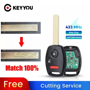 BLADE CUT by PHOTO Remote Car Key For Honda Pilot CWTWB1U54 2005 2006 2007 2008 - Imagen 1 de 8