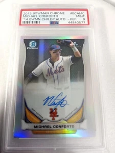 Michael Conforto 2015 Bowman Chrome 2014 Draft Refractor Auto 1st Prospect PSA 9 - Picture 1 of 2