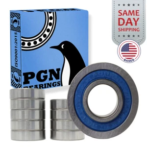 (10) 6202-2RS Premium Rubber Seal Ball Bearing C3 EMQ, 15x35x11, 6202 2RS 6202rs - Picture 1 of 11