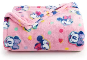 Disney Minnie Mouse Throw Blanket Pink Plush 72in Large Soft Decorative Cover - Bild 1 von 2