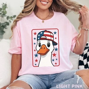 Fourth of July Tee, Patriotic Shirt, July Fourth Goose Shirt, 203224 - Picture 1 of 24