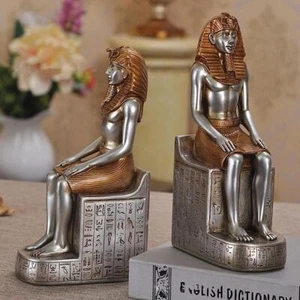 Figur Buchstützen Pharao Harz bunt modern Dekor klein geschnitzt Neuheit - Bild 1 von 17