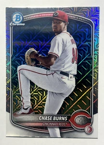 Chase Burns 2025 Bowman Chrome Mojo Refractor BCP-122 Reds Prospect (65) - Imagen 1 de 2