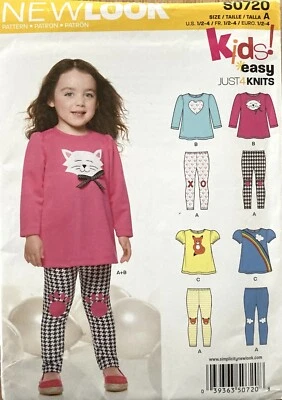 New Look S0720 Toddler Tops Leggings Knits Pattern Size 1/2-4 Uncut - Image 1 of 2