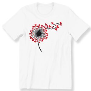 Heart Dandelion Men's Ladies T-shirt Trendy Valentine's Day Gift T-shirt