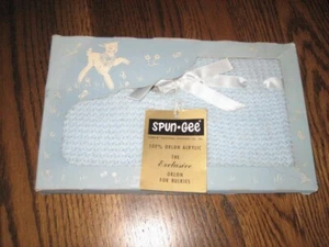 Vintage Woman's Adult Blue Knitted Spun-Gee Bulkies Booties Slipper NIB - Picture 1 of 4
