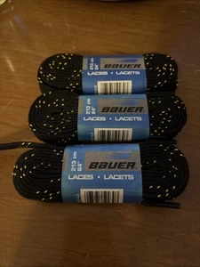 "3 pares de cordones Bauer para patines de hockey sobre hielo 213 cm 84"" NEGRO/DORADO" - Imagen 1 de 12
