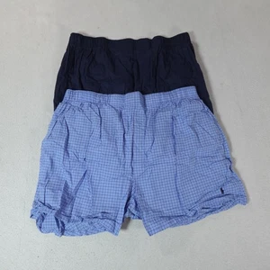 Polo Ralph Lauren Boxer Uomo Large Confezione 2 Blu Navy Plaid Vestibilità Classica - Foto 1 di 18