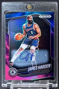 ( 1/1 ) James Harden 2024-25 Prizm Black Base Auto Nubula One Of One Clippers - Picture 1 of 3