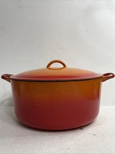 "Horno holandés DESCOWARE Bélgica esmalte naranja de colección 12"" con tapa FE 16-H - Imagen 1 de 13