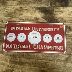 Indiana University Hoosiers 5X National Basketball Champions License Plate 1987 - Picture 1 of 2
