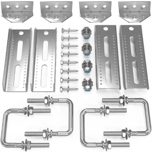 4 PCS 8" Galvanized Swivel Top Bunk Bracket Kit with Hardware for 3"x3",2"x3"... - Foto 1 di 7