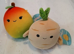 Squishmallow Ximena Mango & Jyrie Ingwerwurzel 5 Zoll kleines Plüschtier Geschenkset Neu mit Etikett - Bild 1 von 9