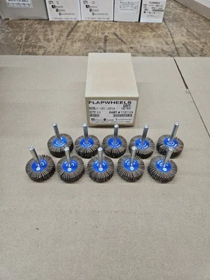 Ruedas de aleta de grano 180 de 1/2"x 1 1/2" vástago de montaje de taladro de 1/4", 30.000 rpm - Lote de 10 Foto 1 de 4