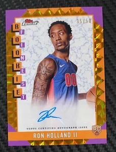 2025 Topps Finest Ron Holland ll GOLD Refractor 35/50 AUTO Rookie PISTONS #RFARH - Bild 1 von 5