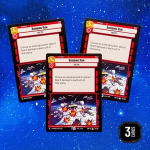JUEGO COMPLETO (x3) Bombing Run Event Tactic #173 Star Wars Unlimited SWU SOR Rojo - Imagen 1 de 5