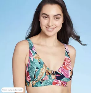 Women's Tie-Front Bikini Top - Kona Sol™ Floral, Size M - Picture 1 of 3