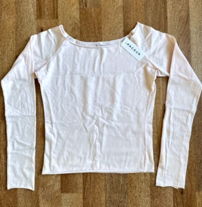 Brandy Melville John Galt Light Pink Off The Shoulder Long Sleeve Bonnie Top - Picture 1 of 5