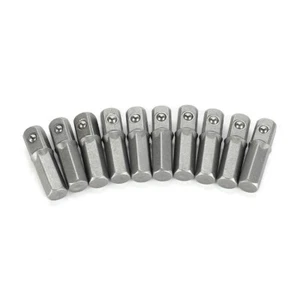 10pcs Socket Adapter Converter 1/4" Hex Shank To 1/4" Square Drive 25mm New - Picture 1 of 13