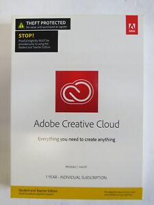 New Adobe Creative Cloud Student/Teacher 1 Year Subscription    !!READ!!   