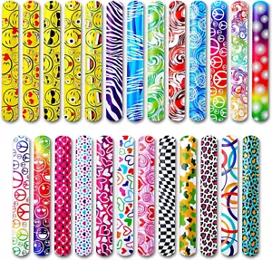 50-Piece Slap Bracelets for Kids | Easter Egg Fillers for Kids 8-12- Bulk Party - Picture 1 of 12