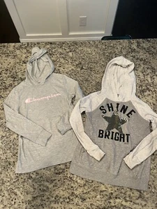 Justice Lot of 2 Girls Size 8-10 Hoodies Sweatshirt Lot, Champion - Picture 1 of 5
