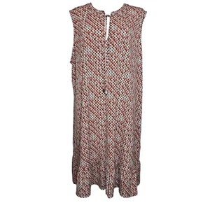Michael Kors NWT Floral Ditsy Sleeveless Split Neck Ruffle Hem Dress Size 3X - Picture 1 of 13