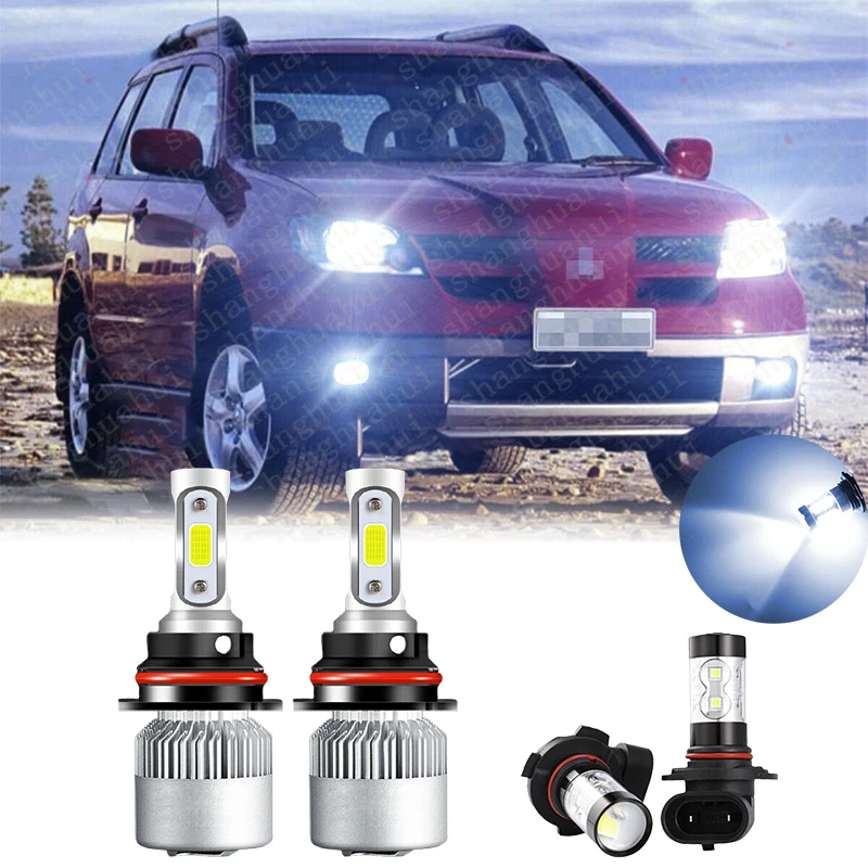 Combo 4X faros LED + bombilla antiniebla 6000K para Mitsubishi Outlander 2003 2004 Foto 1 de 4