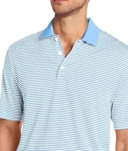 Cutter & Buck MEN'S Big & Tall DryTec Blue Stripe POLO SHIRT SZ 2XB 2XL 2X BIG - Picture 1 of 5