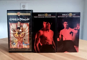 Bruce Lee Lot 3 VHS Enter the Dragon 25th Anniversary 1998 Return of the Dragon - Picture 1 of 5