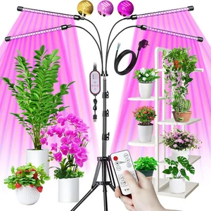 4 Heads Pflanzenwachstumsleuchte LED Vollspektrum Pflanzenlampe 40W Grow Lampe - Bild 1 von 12