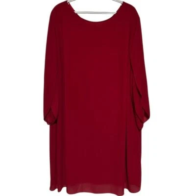 Grace Karin Women's Red Chiffon Lined Long Split Sleeve Dress Size 2XL - Image 1 of 4
