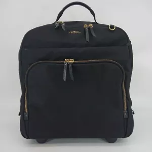 TUMI Carry Case Black/Gold Hardware 2 Wheels Retractable Handle Business Travel - Picture 1 of 15