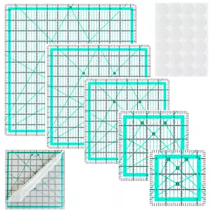 Quilting Rulers 5 Square Ruler Templates 3.5" 5" 8" 10" 12.5" Acrylic Fabric - Picture 1 of 1