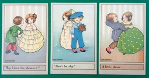 Juego de 3 postales Early AGNES RICHARDSON A Little Dance Nº 1155 - Imagen 1 de 2