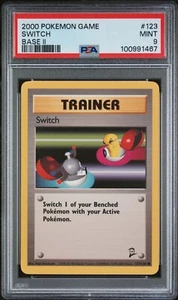 Switch - 123/130 Base Set II - WOTC Unlimited - Pokemon TCG - PSA 9 Mint - Picture 1 of 2