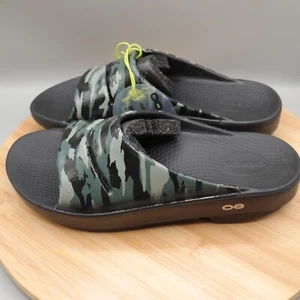 OOFOS OOahh Sport Comfort Unisex Slide Green Military Camo US Mens 7 Women’s 9 - Picture 1 of 9