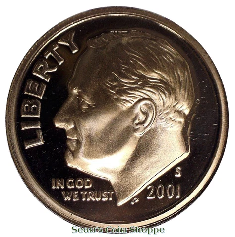 2001 S Clad Proof Roosevelt Dime 10C San Francisco Gem Deep Cameo Ships Free! Cover